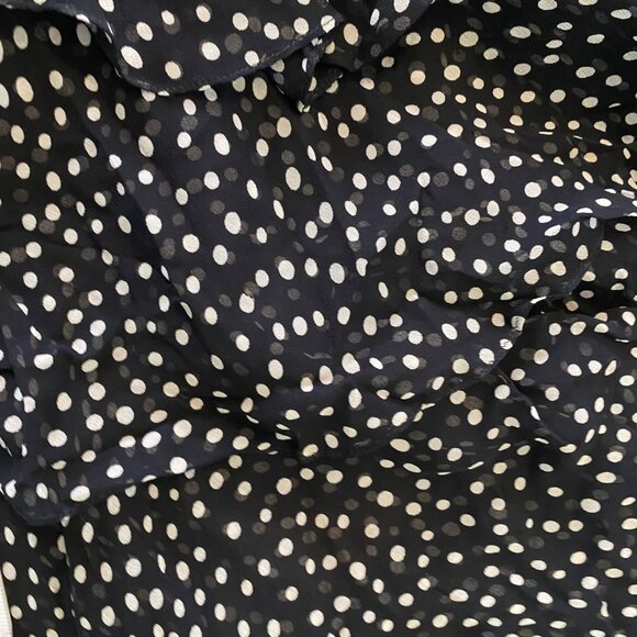 Jackie Bernard Eklektic Dress Low Back Ruffle Layers Polka Dot Black Sz 8 - Picture 12 of 15